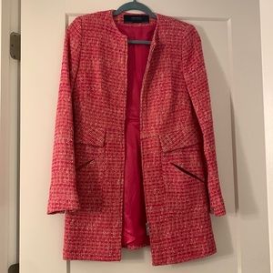 Zara Pink Tweed Coat